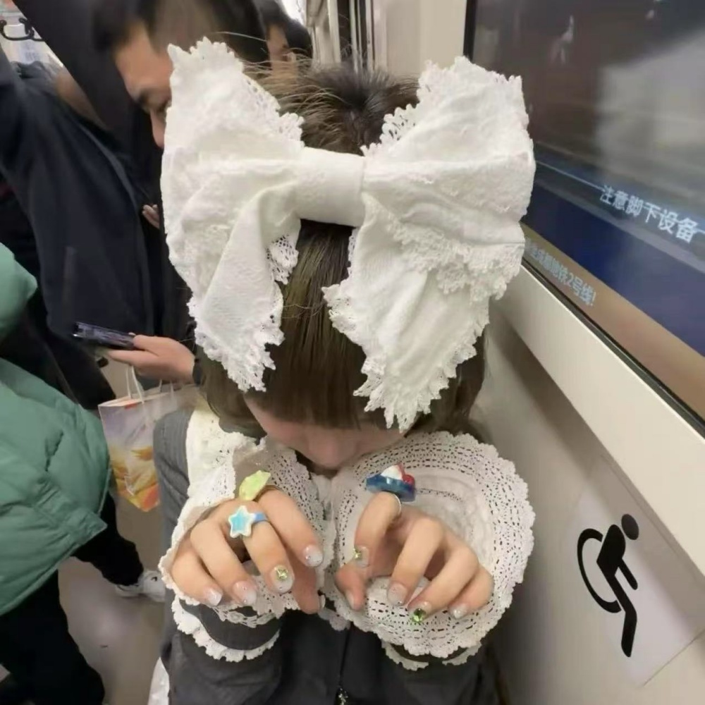 Ribbon Bow Gift - Y2K Lolita Ikat Kepala Renda Cantik