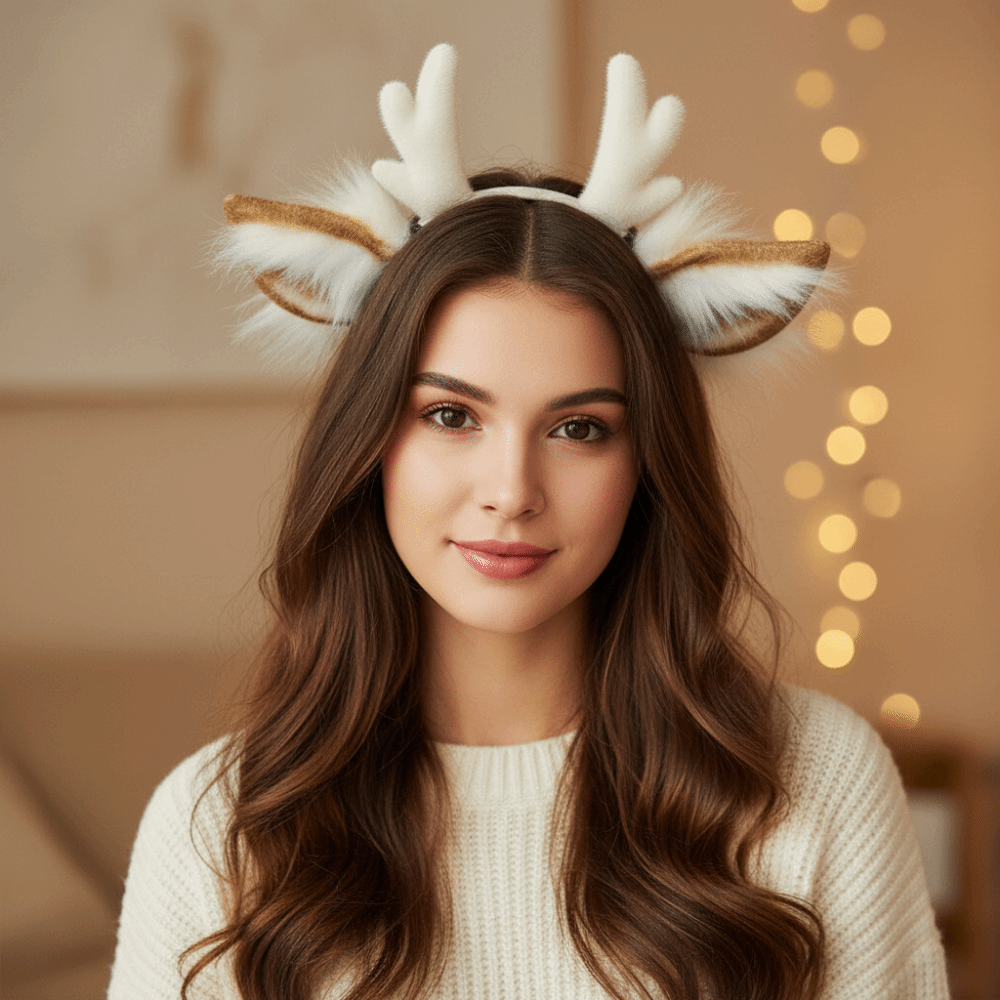 Reindeer Antlers Headband - Headband Tanduk Rusa Buatan Tangan Simulasi