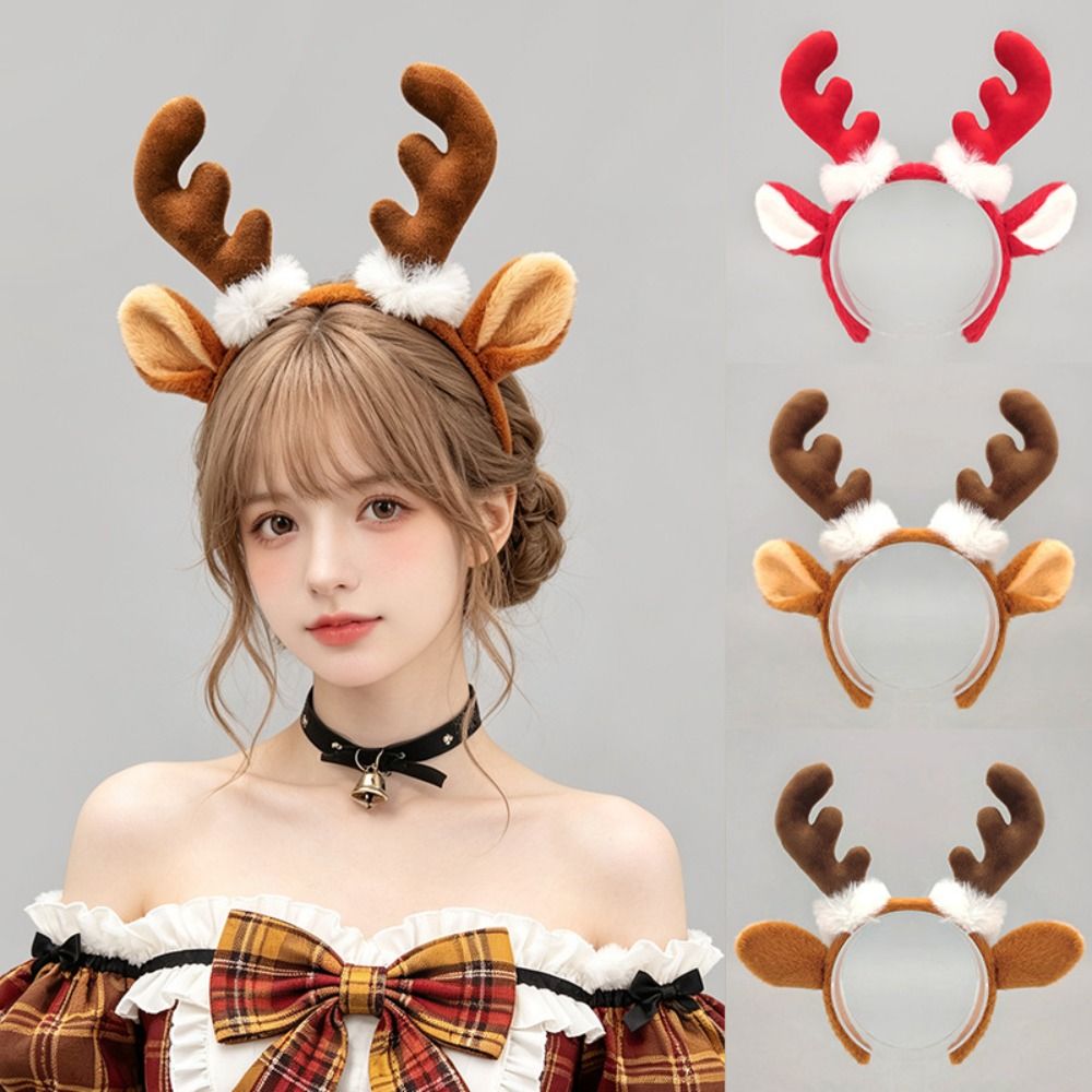 Reindeer Antlers Headband - Aksesori rambut Natal yang lucu berbentuk