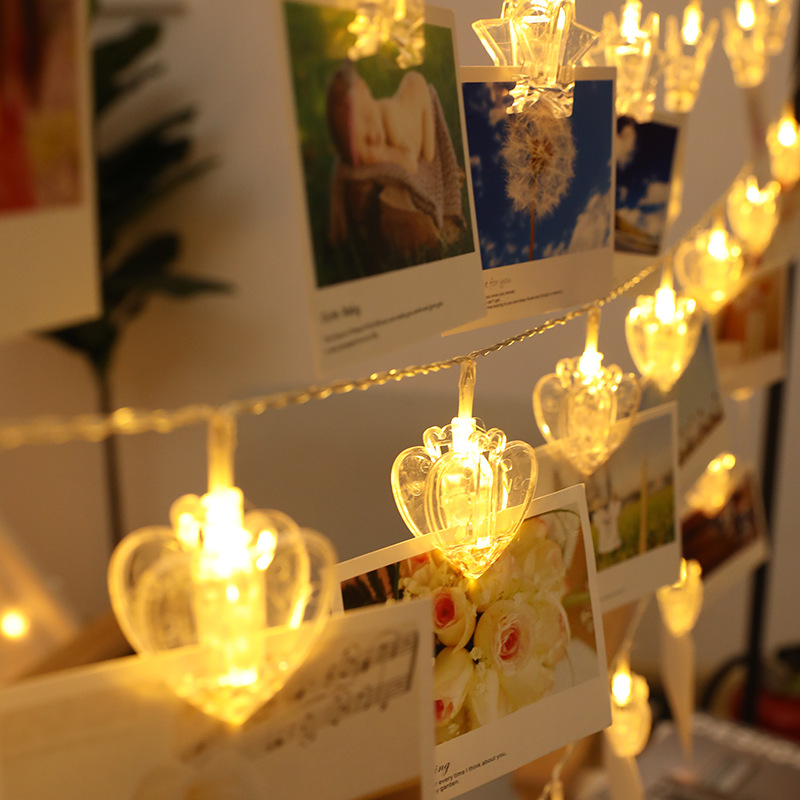 Led Fairy String Lights - Lampu Tali Bentuk Hati, Lampu Peri