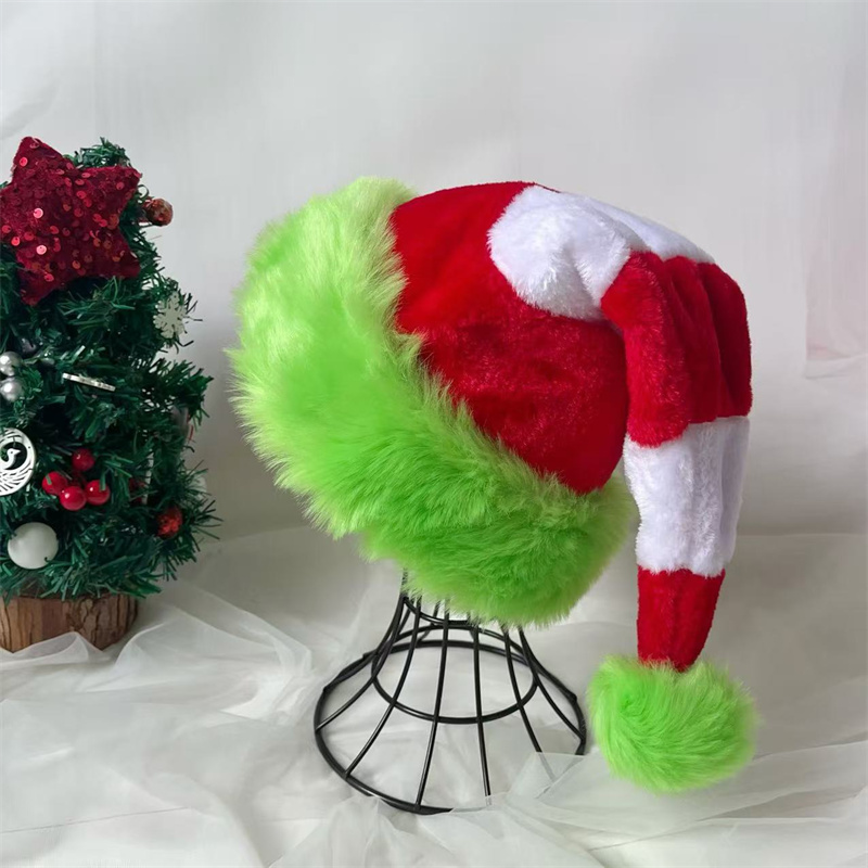 Santa Hat Plush - Topi Santa Claus Natal Berbahan Plush
