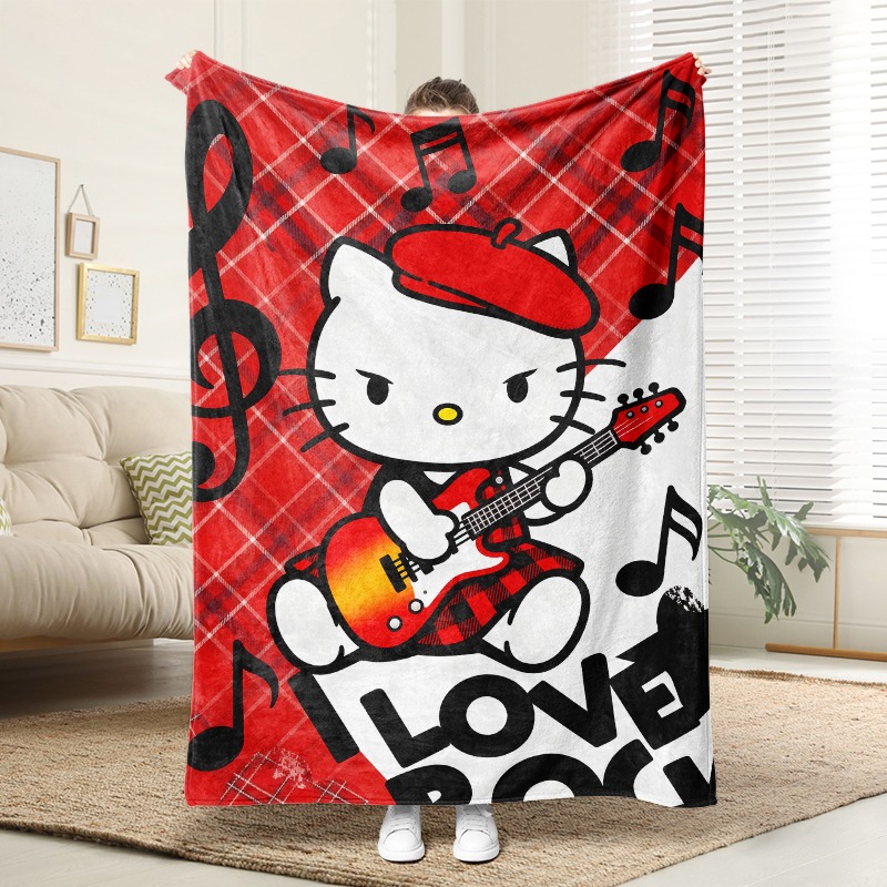 Christmas Throw Blanket - Selimut Sanrio Hello Kitty Rock Star