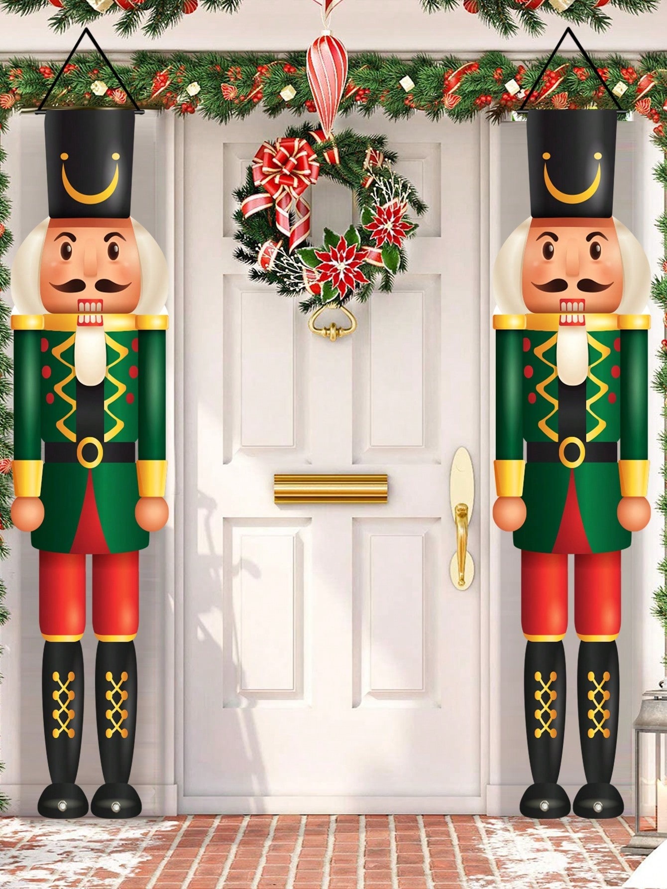Nutcracker Figurine - Spanduk Natal untuk Teras dengan Gambar