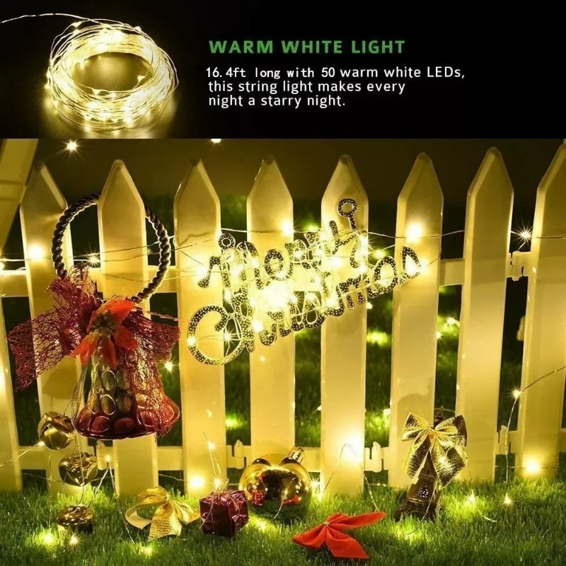 Led Fairy String Lights - 1 buah Lampu String Surya Luar