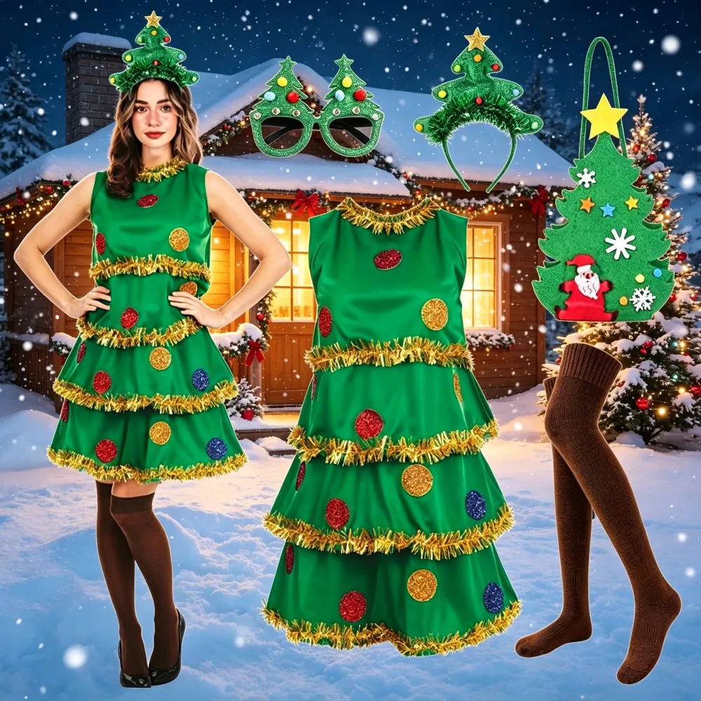 Elf Costume Christmas - Kostum Natal Elf Lucu Warna Hijau