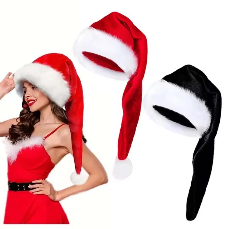 Topi Natal Bulu Panjang Beludr - Santa Hat Plush ulasan dan harga