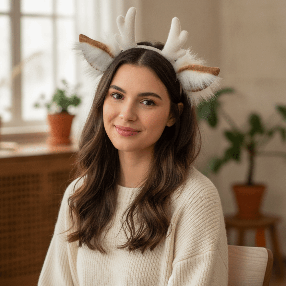 Headband Tanduk Rusa Buatan Ta - Reindeer Antlers Headband ulasan dan harga