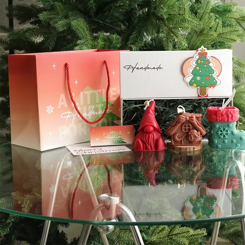 3Pcs Lilin Aromaterapi Natal B - Holiday Candle Set ulasan dan harga