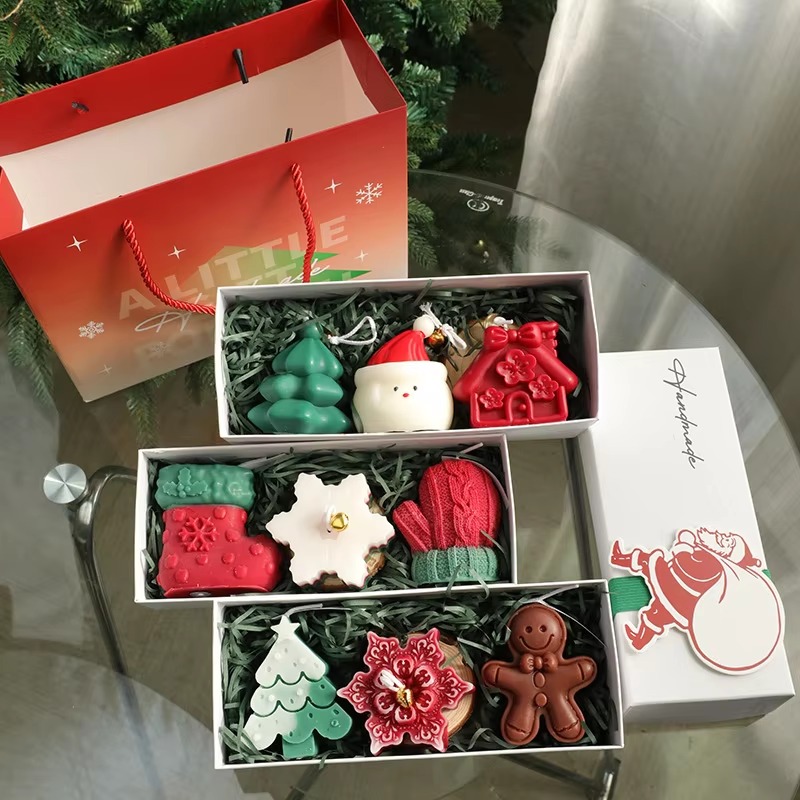 3Pcs Lilin Aromaterapi Natal B - Holiday Candle Set ulasan dan harga