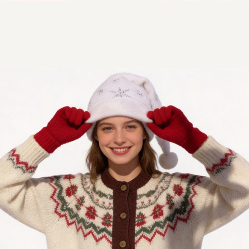 Topi Natal Berbulu Putih denga - Santa Hat Plush ulasan dan harga